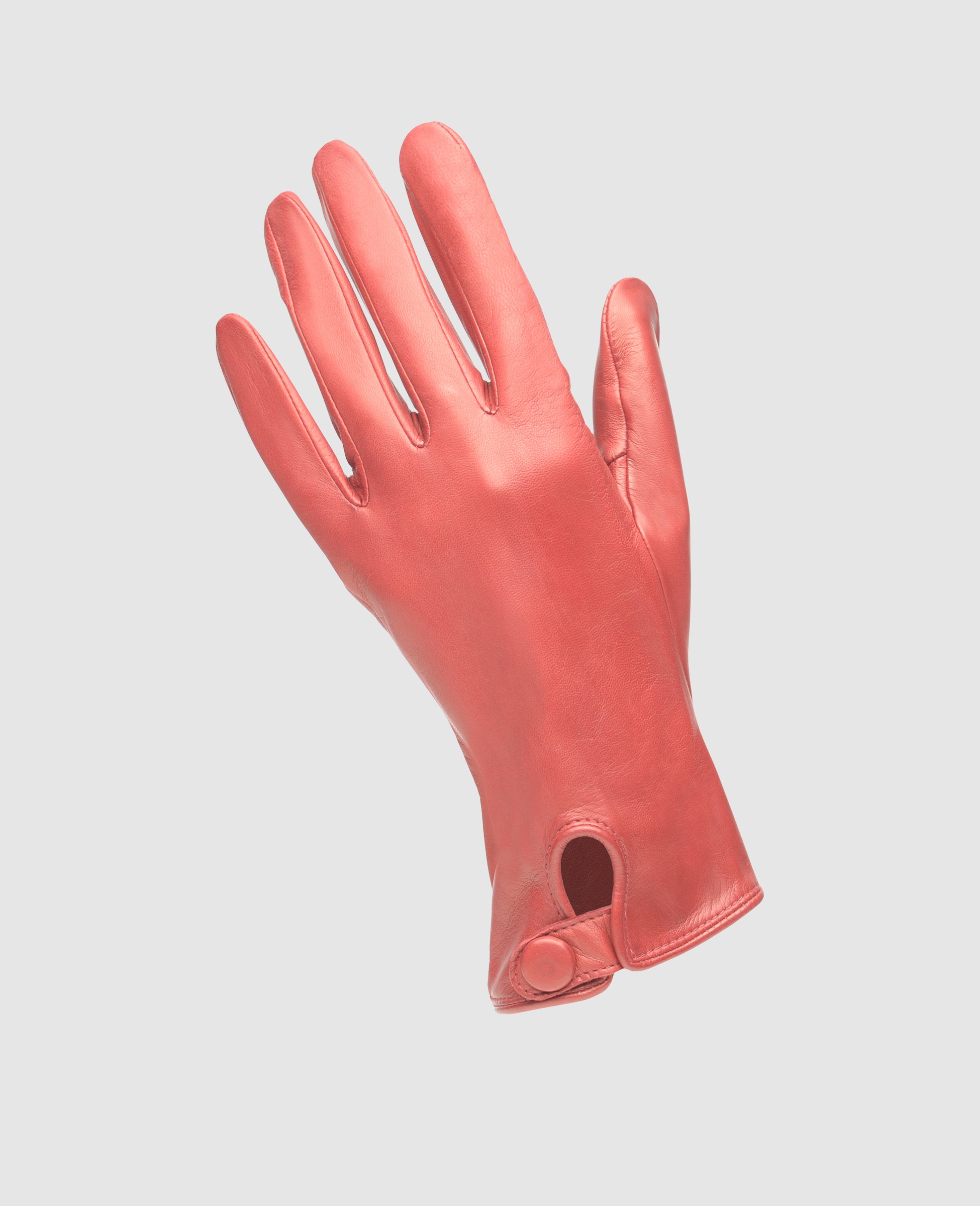 Damen-Lederhandschuhe mit Druckknopf