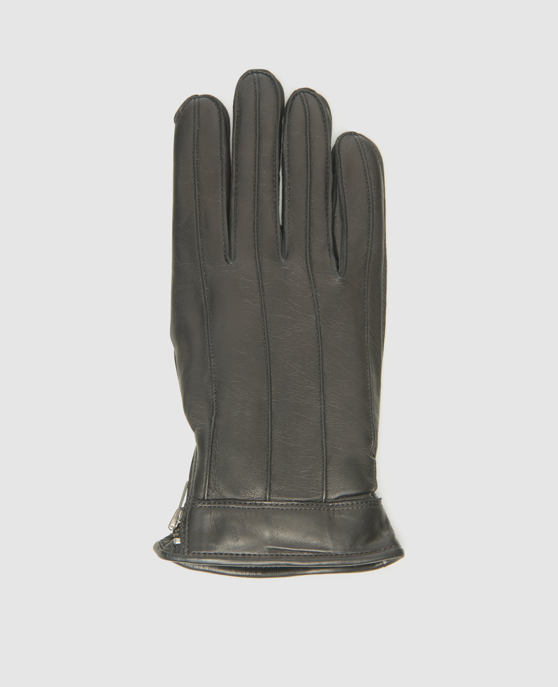 schwarze herren handschuhe Gefütterte Herrenhandschuhe mit Zipper