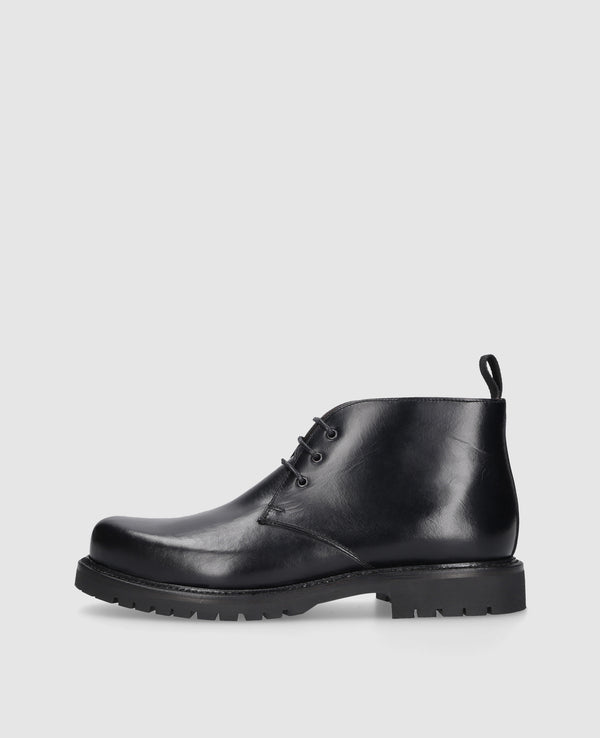 Harry GB Herren Boot Schwarz aus gefettetes Kalbsleder
