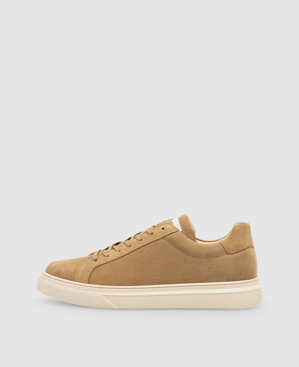 Travis S1 Herren Sneaker Beige aus Kalbsvelours