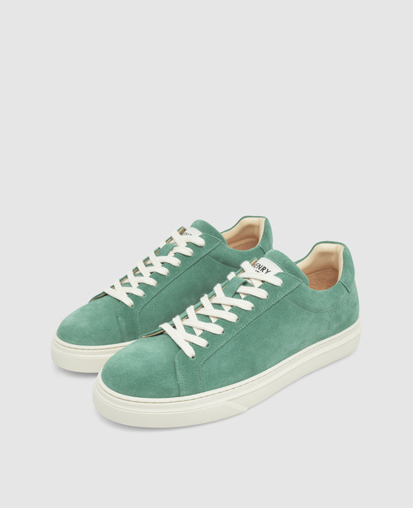 Travis S1 Herren Sneaker Grün aus Kalbsvelours