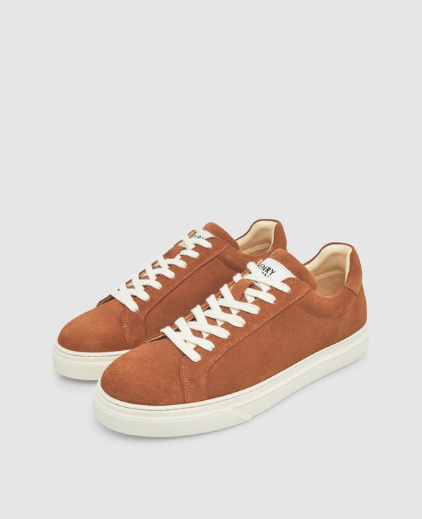 Travis S1 Herren Sneaker Rotbraun aus Kalbsvelours