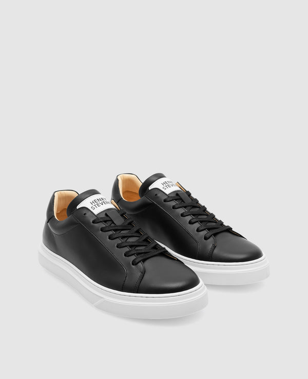 Travis S1 Herren Sneaker Schwarz aus Kalbsleder