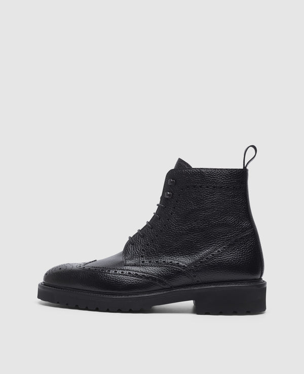 Winston FBDB6 Herren Boot Schwarz aus Kalbsleder mit Prägung