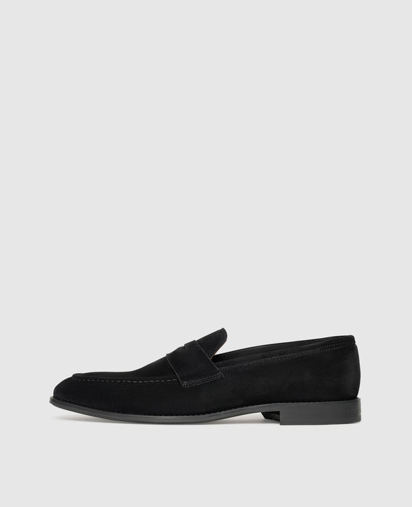 Wallace PL Herren Loafer Schwarz aus Kalbsvelours