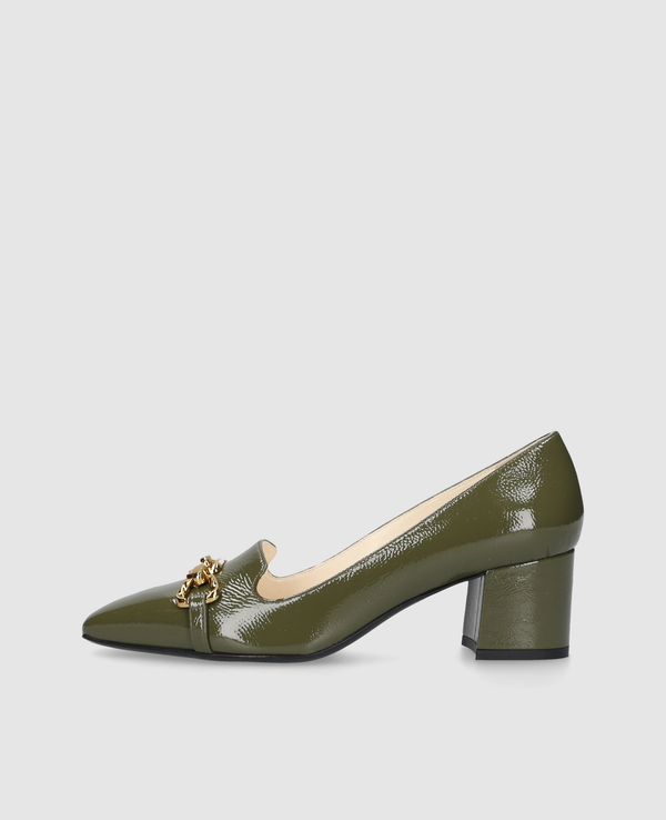 Fay P55 Damen Pumps Grün aus Lackleder