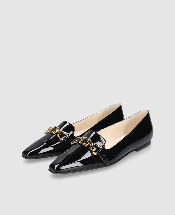 Madison HVL Damen Loafer Schwarz aus Lackleder