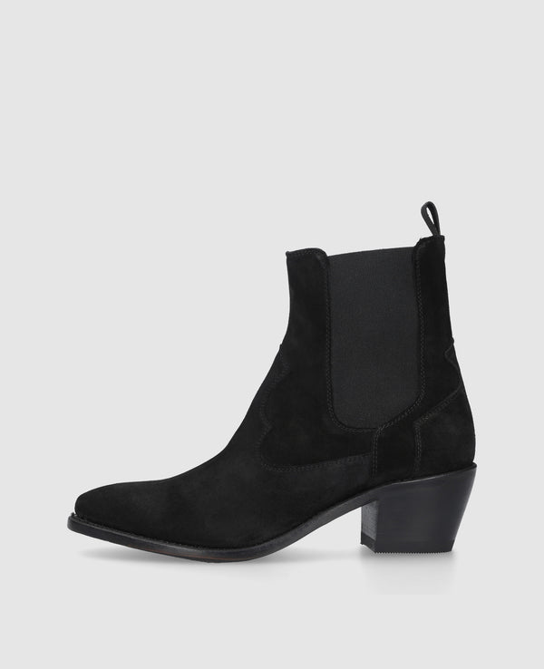 Marla WCB Damen Boot Schwarz aus Kalbsvelours