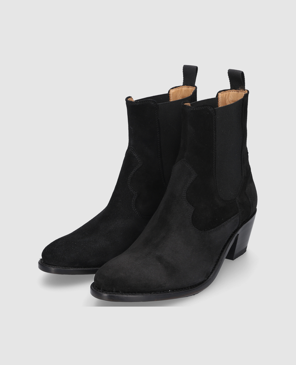 Marla WCB Damen Boot Schwarz aus Kalbsvelours