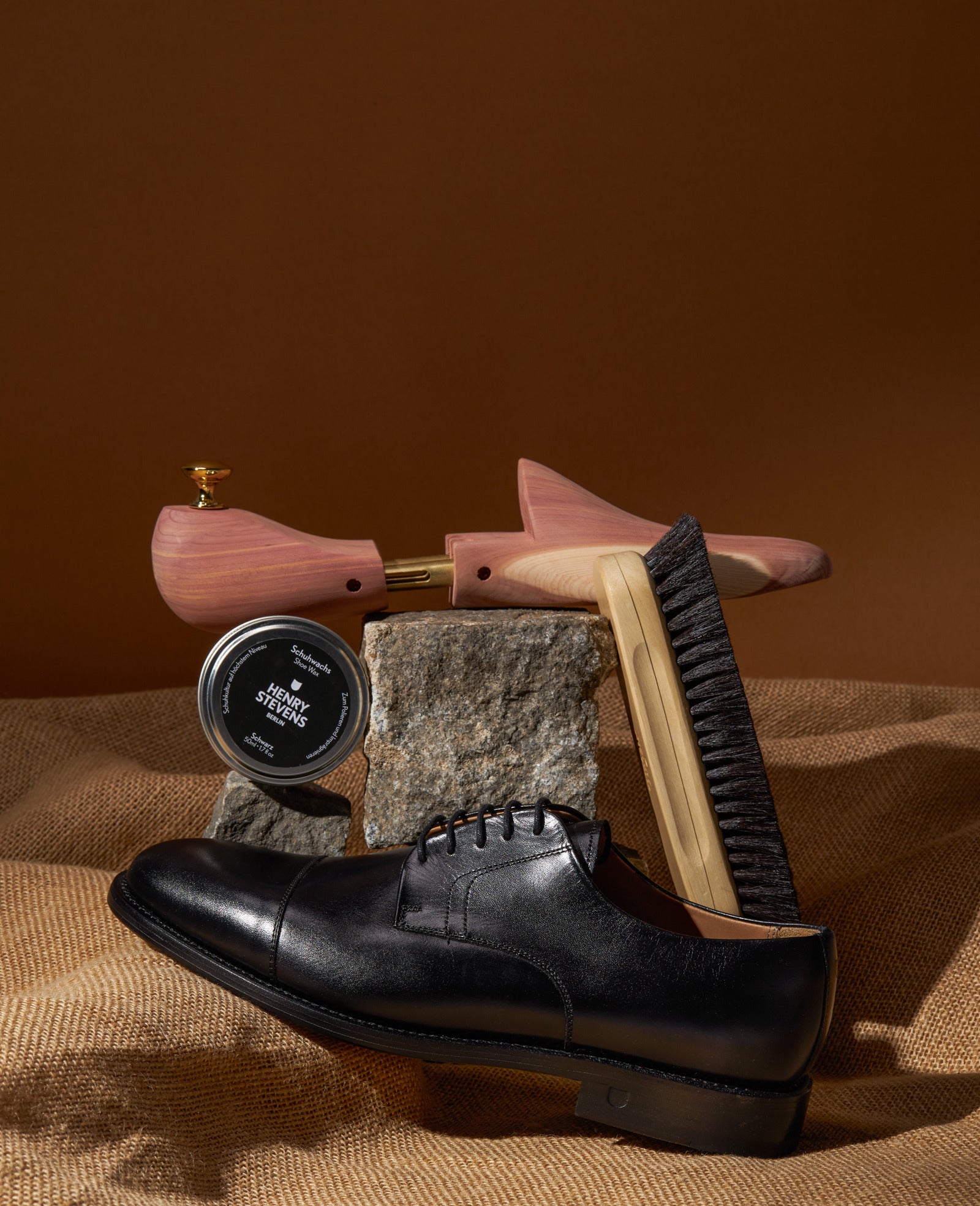 Shoe polish brush-dark for shoe cream by Henry Stevens