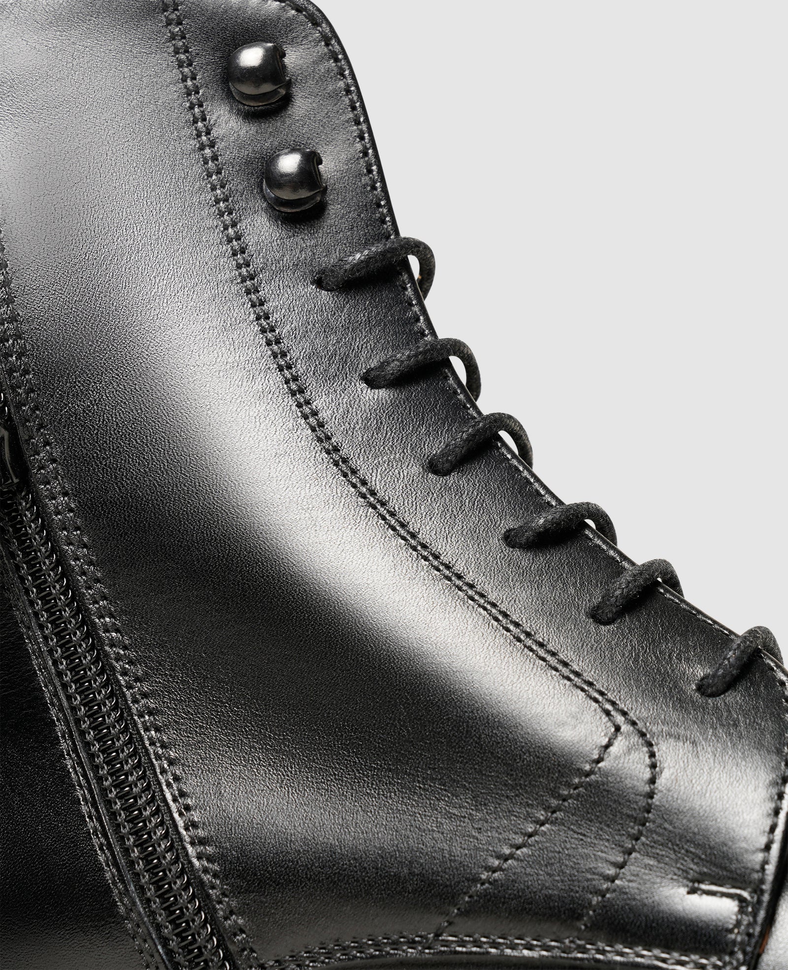 Men's lace-up boots made of smooth leather Henry Stevens