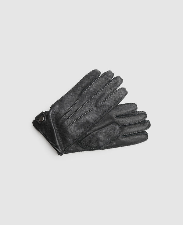 Hirschleder Handschuhe Herren Schwarz