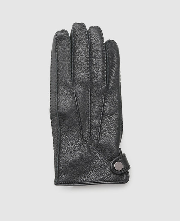 Hirschleder Handschuhe Herren Schwarz